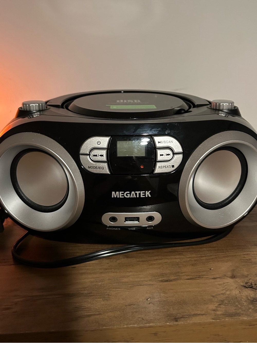 Portable CD Boombox Stereo/Radio - Black/Silver